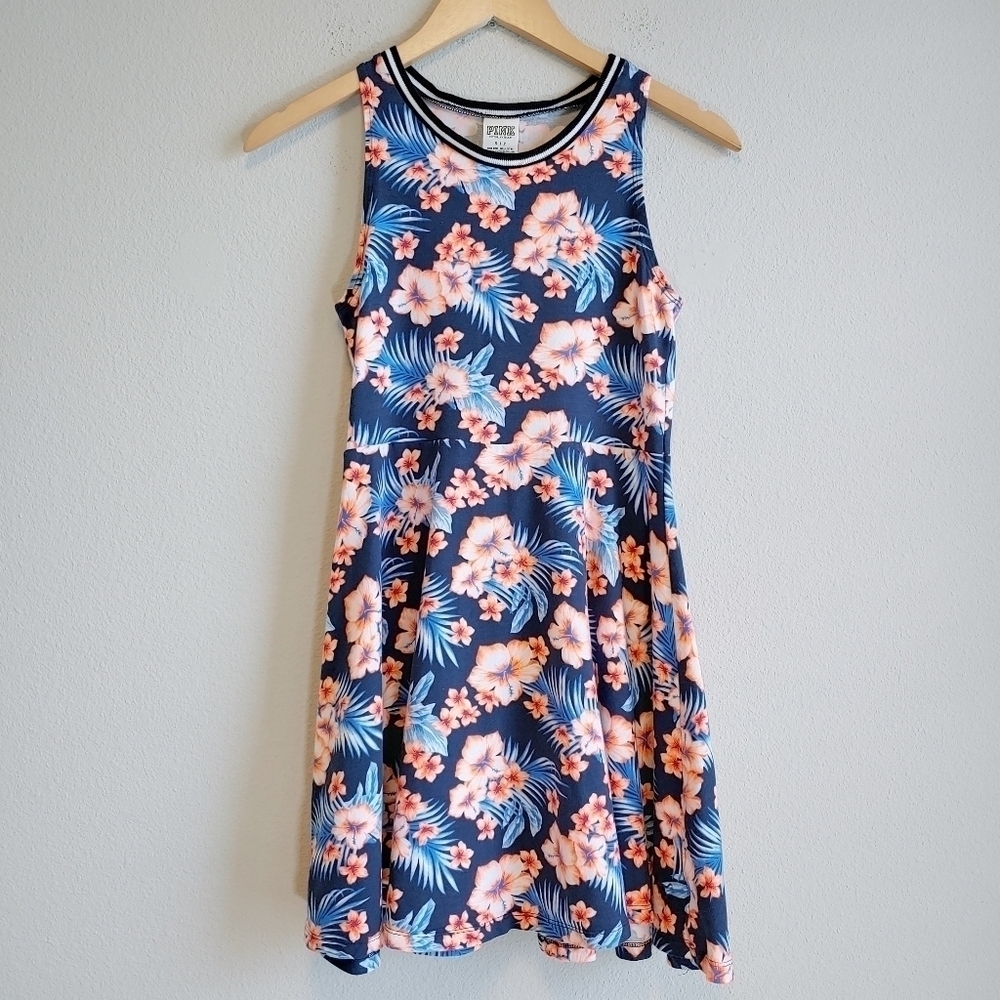 Pink Victoria's Secret Tropical Floral Print Skater Dress Sz S